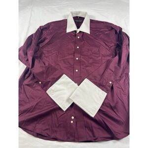 Men's‎ Long Sleeve Dress Shirt Donald J. Trump Burgundy French Cuff.